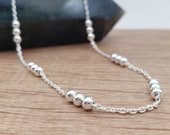 Product image thumbnail 1 for Three Ball Chain Necklace | .925 Sterling Silver (16", 18", 24" + 30" lengths)