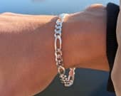 Product image thumbnail 6 for 5.8mm Figaro Chain Bracelet | .925 Sterling Silver (7", 7.5", 8" + 8.5" lengths)