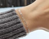 Product image thumbnail 1 for 8mm Paperclip Bracelet (Flat) | .925 Sterling Silver (7" +  7.5" lengths)