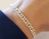 Product image thumbnail 1 for 5.5mm Rombo Chain Bracelet (Double Curb) | .925 Sterling Silver (6.75", 7", 7.5", 8" + 8.5" lengths)