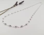 Product image thumbnail 4 for Fine Ball Chain Necklace (Satellite/ Rosary Chain) | .925 Sterling Silver (16", 18", 20", 24", 30" lengths)