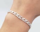 Product image thumbnail 4 for 5.5mm Rombo Chain Bracelet (Double Curb) | .925 Sterling Silver (6.5", 7", 7.5", 8" + 8.5" lengths)