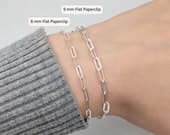 Product image thumbnail 5 for 8mm Paperclip Bracelet (Flat) | .925 Sterling Silver (7" +  7.5" lengths)