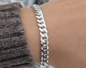 Product image thumbnail 6 for 6.7mm Curb Chain Bracelet | .925 Sterling Silver (7", 7.5", 8", 8.5" lengths)