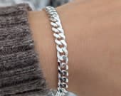 Product image thumbnail 6 for 6.7mm Curb Chain Bracelet | .925 Sterling Silver (7.5", 8", 8.5" lengths)