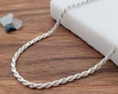 Product image thumbnail 1 for 1.8mm Rope Anklet | .925 Sterling Silver (9.25"/9.5" + 1" extension (adjustable) length)