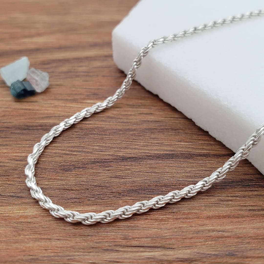 Product gallery image 1 for 1.8mm Rope Anklet | .925 Sterling Silver (9.25"/9.5" + 1" extension (adjustable) length)