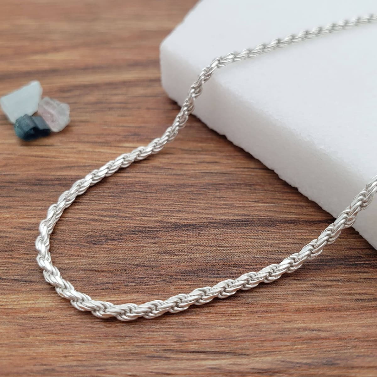 Main listing image for 1.8mm Rope Anklet | .925 Sterling Silver (9.25"/9.5" + 1" extension (adjustable) length)