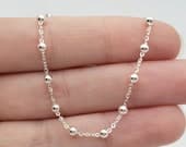 Product image thumbnail 5 for Fine Ball Anklet | .925 Sterling Silver (9.5" + 1" extension (adjustable) length)