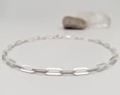 Product image thumbnail 2 for Paperclip Anklet (Flat) | .925 Sterling Silver (10.5" length)