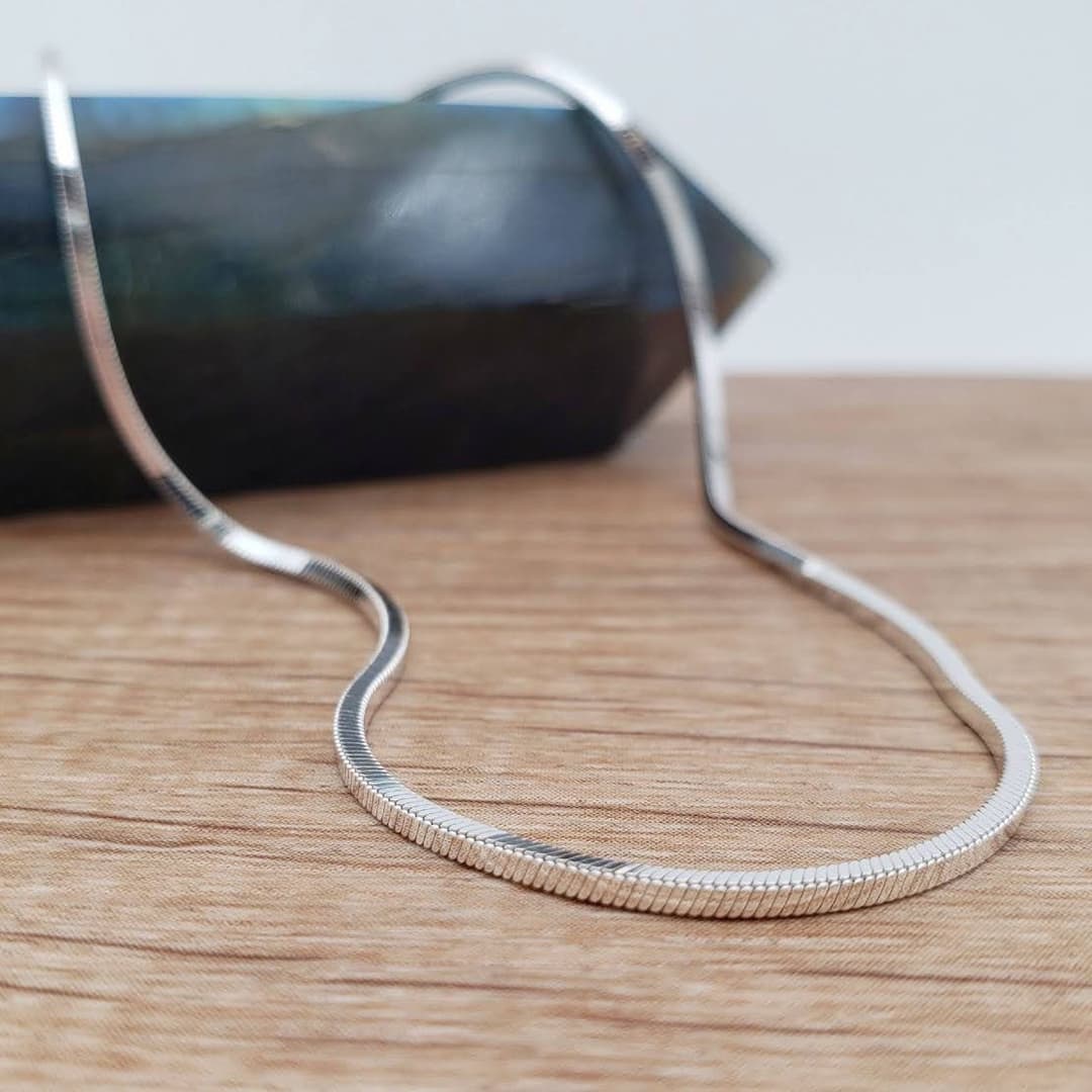 Product gallery image 1 for 1.2mm Square Snake Chain Necklace | .925 Sterling Silver (16", 18", 20", 22", 24" lengths)