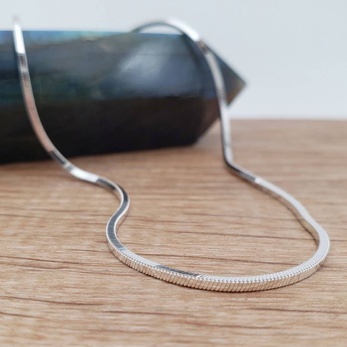 Main listing image for 1.2mm Square Snake Chain Necklace | .925 Sterling Silver (16", 18", 20", 22", 24" lengths)