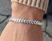 Product image thumbnail 1 for 6.7mm Curb Chain Bracelet | .925 Sterling Silver (7.5", 8", 8.5" lengths)