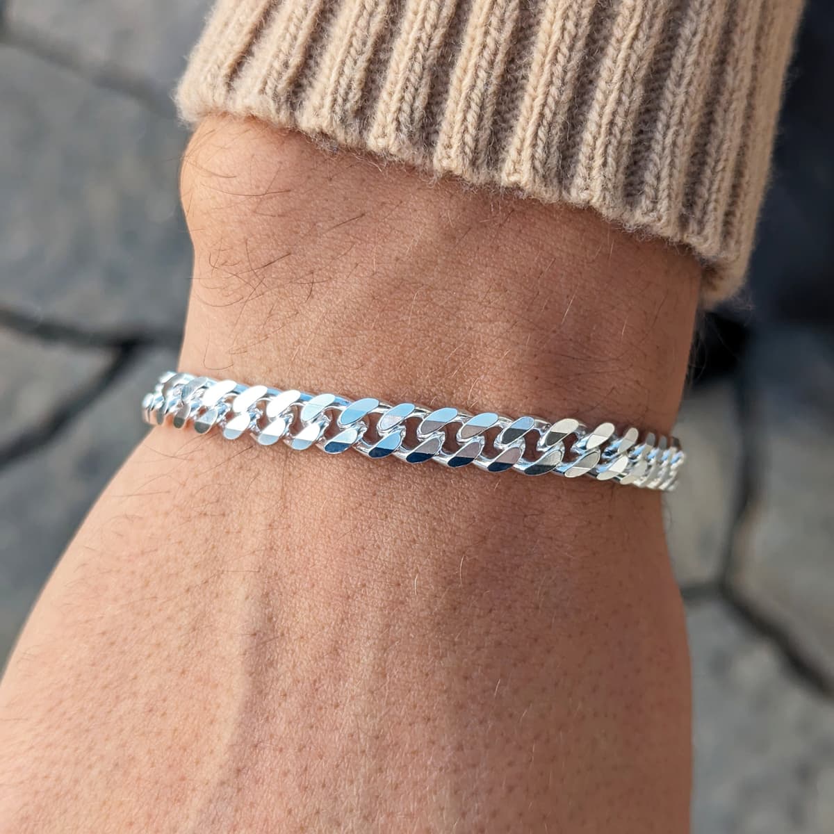 Main listing image for 6.7mm Curb Chain Bracelet | .925 Sterling Silver (7.5", 8", 8.5" lengths)