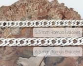 Product image thumbnail 6 for 6.5mm Rombo Bracelet (Double Curb) | .925 Sterling Silver (7.5" + 8" lengths)