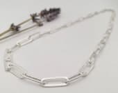 Product image thumbnail 6 for Patterned Paperclip Chain Necklace | .925 Sterling Silver (16", 18", 20" lengths)