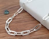 Product image thumbnail 1 for Paperclip Anklet (Flat) | .925 Sterling Silver (10.5" length)