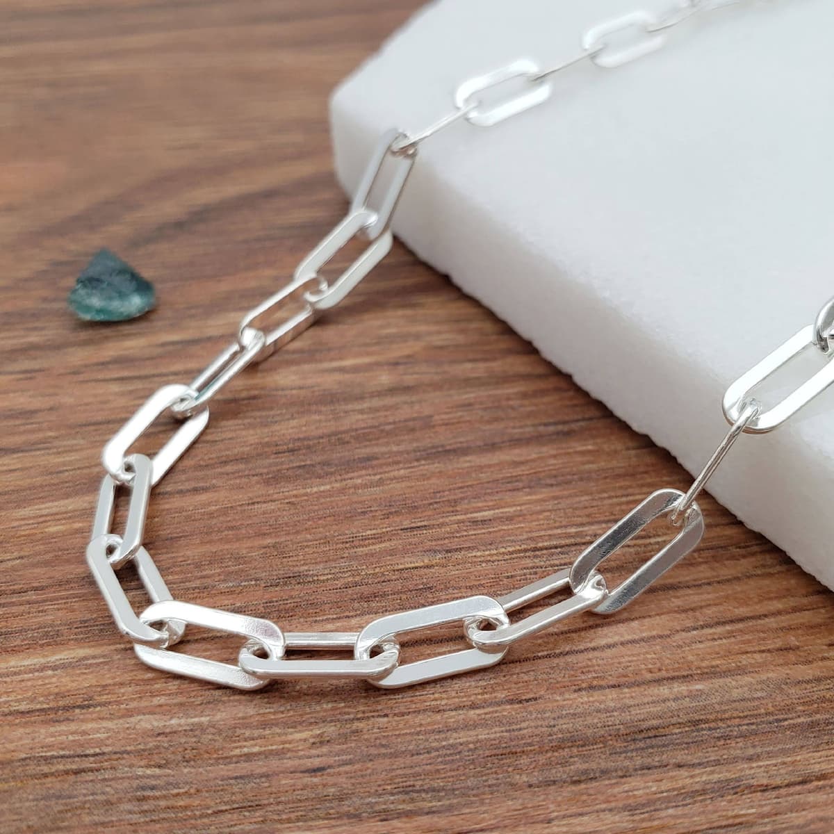 Main listing image for Paperclip Anklet (Flat) | .925 Sterling Silver (10.5" length)