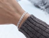 Product image thumbnail 7 for 5.5mm Rombo Chain Bracelet (Double Curb) | .925 Sterling Silver (6.5", 7", 7.5", 8" + 8.5" lengths)