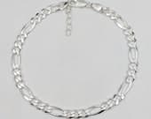 Product image thumbnail 4 for 5.8mm Figaro Anklet | .925 Sterling Silver (9.5"+ 1" extension (adjustable) length)