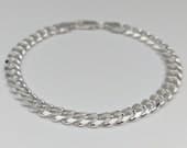 Product image thumbnail 3 for 6.7mm Curb Chain Bracelet | .925 Sterling Silver (7", 7.5", 8", 8.5" lengths)