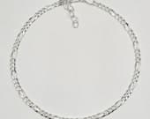 Product image thumbnail 4 for 3mm Figaro Anklet | .925 Sterling Silver (9.5"+ 1" extension (adjustable) length)