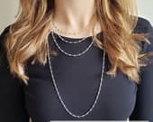 Product image thumbnail 9 for Fine Ball Chain Necklace (Satellite/ Rosary Chain) | .925 Sterling Silver (16", 18", 20", 24", 30" lengths)