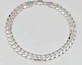 Product image thumbnail 4 for 6.7mm Curb Chain Bracelet | .925 Sterling Silver (7.5", 8", 8.5" lengths)