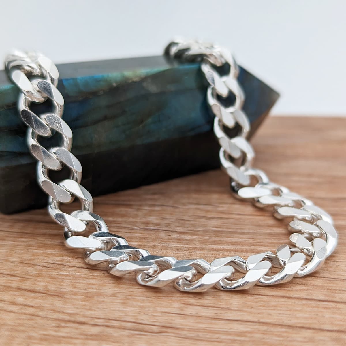 Secondary listing image for 8.4mm Curb Chain Necklace | .925 Sterling Silver ( 22" length)