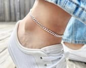 Product image thumbnail 1 for 4.4mm Curb Anklet | .925 Sterling Silver (9.5"+ 1" extension (adjustable) length)