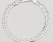 Product image thumbnail 3 for Rombo Bracelet .925 Sterling Silver (5.8 mm) AKA Double Curb (7", 7.5" + 8" lengths)