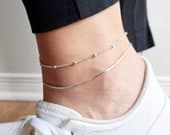Product image thumbnail 9 for Square Snake Chain Anklet |  .925 Sterling Silver 9.5"+ 1" extension (adjustable) length