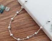 Product image thumbnail 3 for Fine Ball Anklet | .925 Sterling Silver (9.5" + 1" extension (adjustable) length)