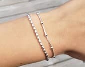 Product image thumbnail 8 for Beaded Oval Ball Bracelet | .925 Sterling Silver (6.5", 7" + 7.5" lengths)