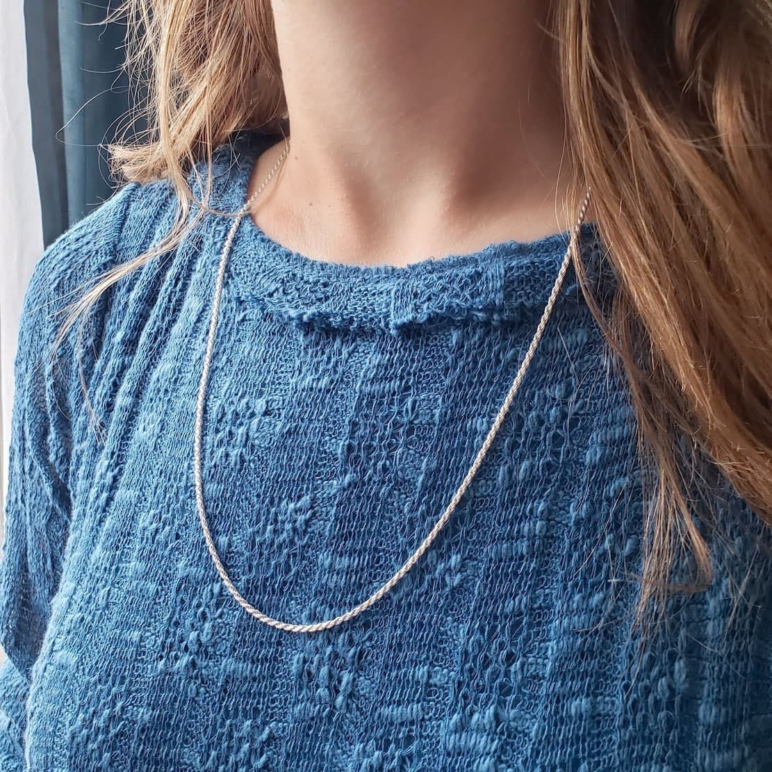 Secondary listing image for 1.8mm Rope Chain Necklace | .925 Sterling Silver (16", 18", 20", 22", 24", 30" + 36" lengths)