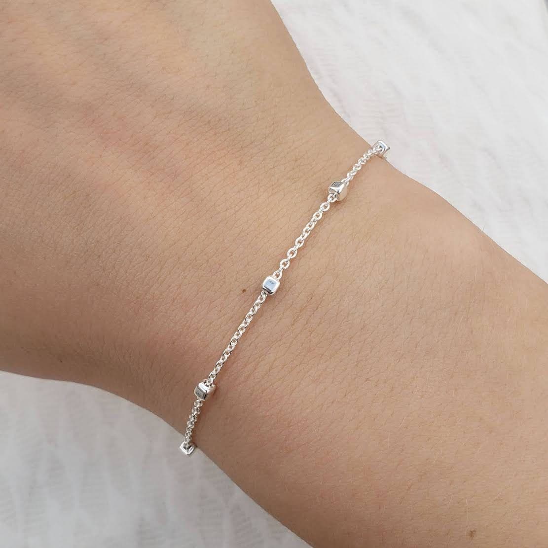 Main listing image for Fine Cube Bracelet | .925 Sterling Silver (7.5" length)