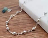 Product image thumbnail 1 for Fine Ball Anklet | .925 Sterling Silver (9.5" + 1" extension (adjustable) length)