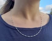 Product image thumbnail 5 for Fine Ball Chain Necklace (Satellite/ Rosary Chain) | .925 Sterling Silver (16", 18", 20", 24", 30" lengths)