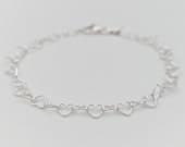 Product image thumbnail 2 for Hearts Chain Bracelet | .925 Sterling Silver (6.5", 7",+  7.5" lengths)