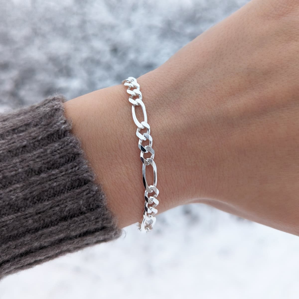 Main listing image for 5.8mm Figaro Chain Bracelet | .925 Sterling Silver (7", 7.5", 8" + 8.5" lengths)