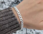 Product image thumbnail 7 for 6.7mm Curb Chain Bracelet | .925 Sterling Silver (7.5", 8", 8.5" lengths)