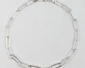 Product image thumbnail 4 for Patterned Paperclip Chain Anklet | .925 Sterling Silver  (10.5" length)