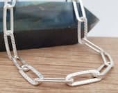 Product image thumbnail 1 for Patterned Paperclip Chain Necklace | .925 Sterling Silver (16", 18", 20" lengths)