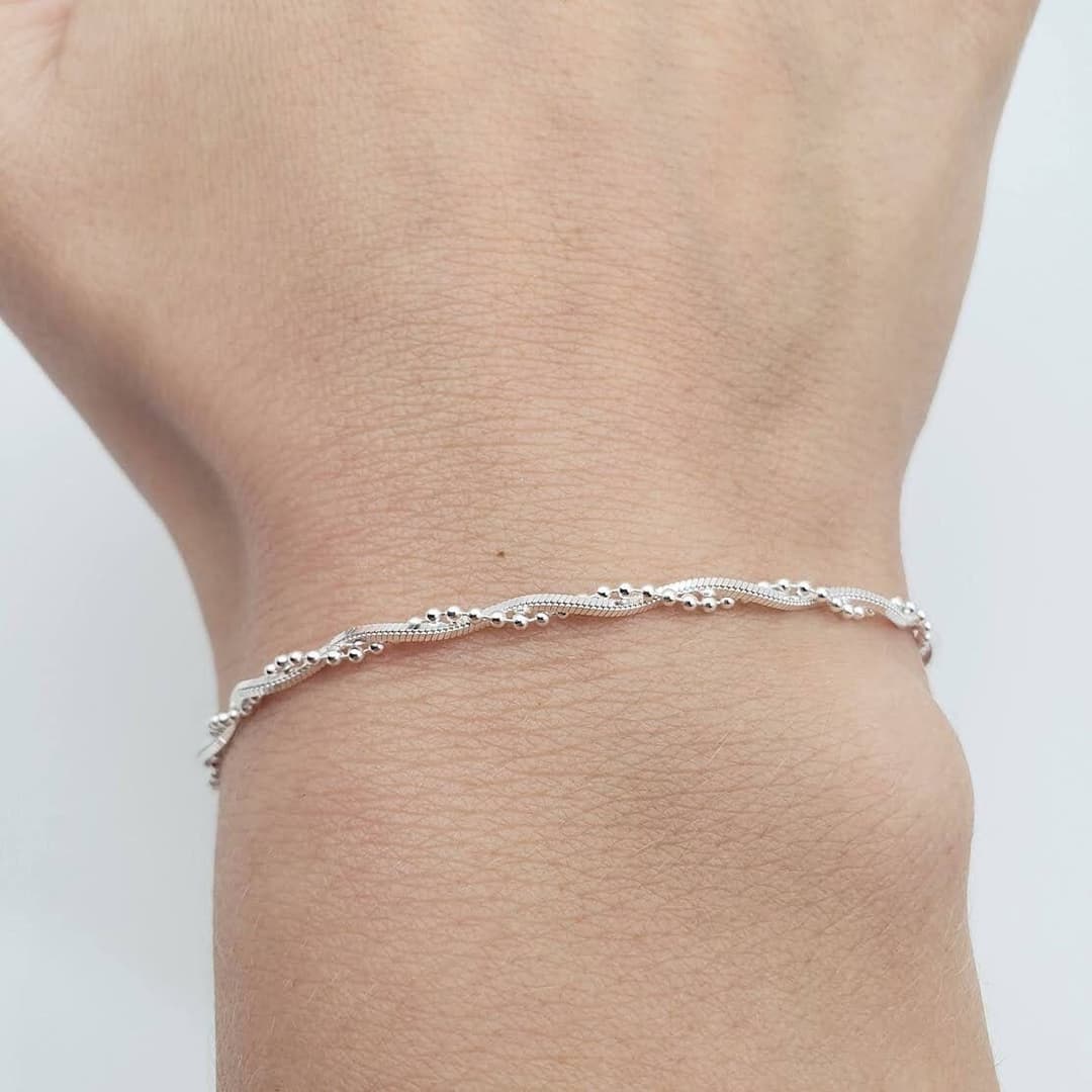 Product gallery image 1 for Twisted Chain Bracelet | .925 Sterling Silver (6.5", 7", 7.5", 8" lengths)