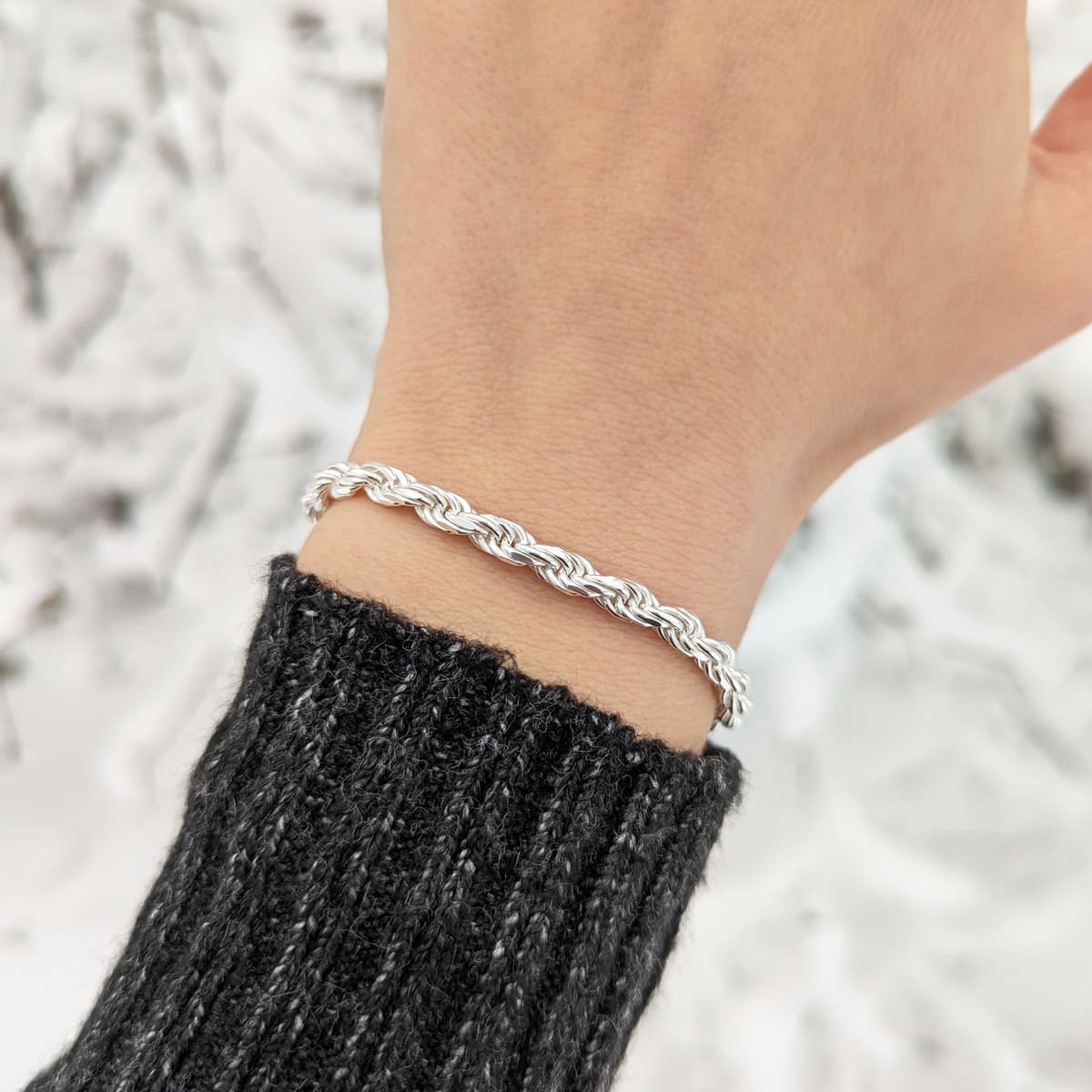 Secondary listing image for 4.6mm Rope Bracelet | .925 Sterling Silver (7", 7.5", 8" + 8.5" lengths)