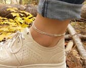 Product image thumbnail 7 for Square Snake Chain Anklet |  .925 Sterling Silver 9.5"+ 1" extension (adjustable) length