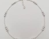 Product image thumbnail 4 for Three Ball Anklet | .925 Sterling Silver (9.75" + 1" extension (adjustable) length)