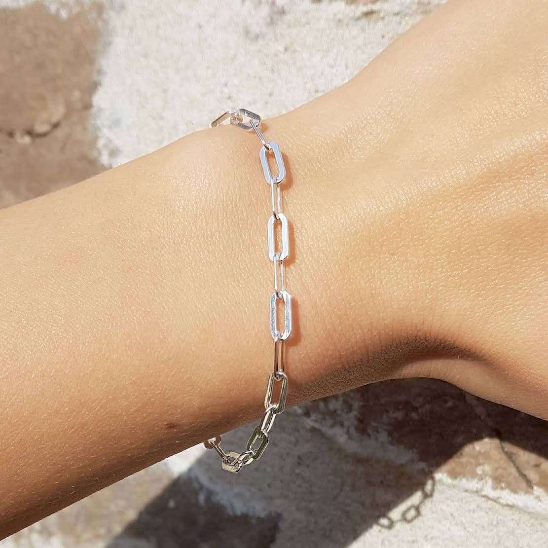 Main listing image for Paperclip Bracelet (Flat) | .925 Sterling Silver (6.5", 7", 7.5" + 8" lengths)