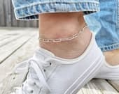 Product image thumbnail 7 for Paperclip Anklet | .925 Sterling Silver (10.75" length)