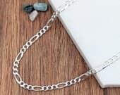 Product image thumbnail 3 for 3mm Figaro Anklet | .925 Sterling Silver (9.5"+ 1" extension (adjustable) length)